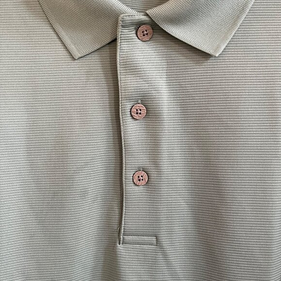 Cubavera Polo Shirt Mens XLT Green Striped Short Sleeve Golf Classic Button Up - Picture 8 of 8